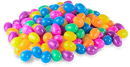 Super Z Outlet Fillable Easter Eggs with Hinge 2.5 Inch - Bulk Colorful Bright Assorted Colors Plastic Easter Eggs, Perfect for Suprise Easter Bunny Egg Hunt - 72/144 Pack