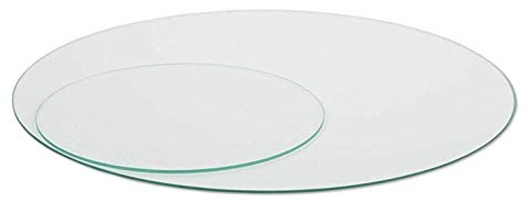 Elisando Glasplatte Rund Tischplatte Klarglas Kreis 4mm stark Ø 55 cm Durchmesser Scheibe aus Glas für Küchentisch Schreibtisch Gartentisch Stehtisch Sofatisch Glasscheibe Tisch 4mm-klarglas-55cm