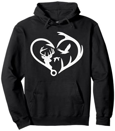 Chasse Pêche Amour Crochet Coeur Chasseur & Pêcheur Sweat à Capuche