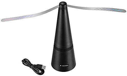 Navaris Répulsif à pales - Ventilateur Anti Mouche indolore 8,5x24,5x8,5cm - Protection Contre Insectes Volants - Repas extérieur Jardin Camping
