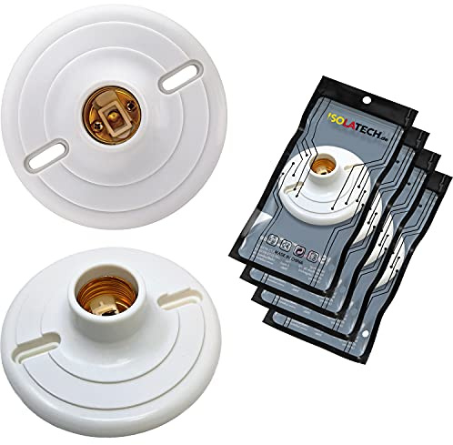 ISOLATECH 4x E27 plast väggsockel med borrhål