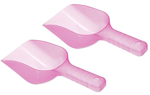PATIKIL 12oz Ice Scoop, 2 Pack Plastic Ice Maker Shovel for Kitchen Bar Party, Pink