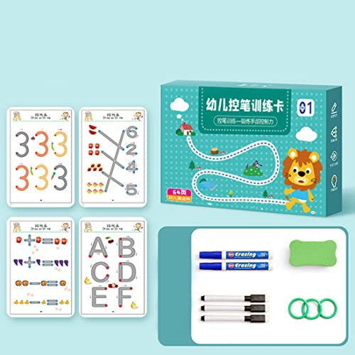 Lehrbuch für Kinderpädagogik, Schwungübungen Ab 2 Jahren, Montessori Spielzeug, Vorschulhefte für Kleinkinder, Wiederverwendbar Buch, Übungsmaterial für den Kindergarten, Feinmotorik (60 Seiten)