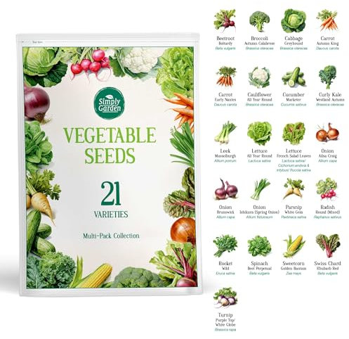 Simply Garden Vegetable Bumper Pack - for Planting Now - Grow Your Own Kit - Contains 21 Varieties of Vegetables - Over 1500 Seeds – Beetroot, Carrot, Cucumber, Lettuce Onions etc - Gift for All