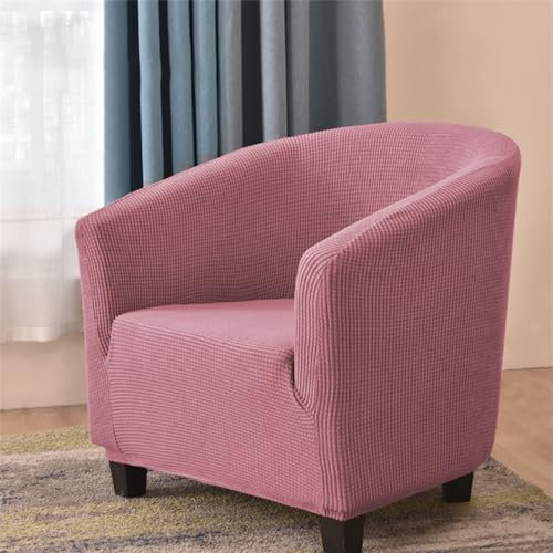 Highdi Extensible Housse de Fauteuil Chesterfield Jacquard Couleur Unie 1 Place Housse de Canapé Salon Club Facile à Installer et à Laver Couverture de Fauteuil(Rose)