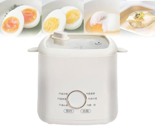 300W Mini Egg Boiler, Automatic Electric Smart Egg Cooker With 12 Hours Timer, 6-mode Household Egg Steamer With Stainless Steel Liner, For Steamed,Hard Boiled,Soft Boiled Eggs, Yogurt