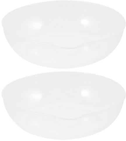 Lurrose 2pcs Kitchen Scale Bowls Plastic Weighing Pan with Capacity Markings, Round Scale Pan for Baking and Cooking Kitchen Food Storage
