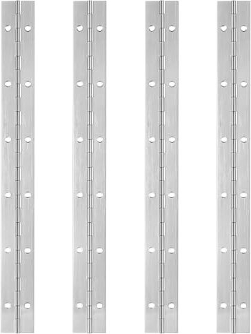 4 Piezas de Bisagra de Piano de Acero Inoxidable 30 cm,Bisagra Plegable con 12 Orificios,Resistente a la Corrosión para Puertas de Armario,Pianos,Barcos,Incluye Tornillos y Destornillador