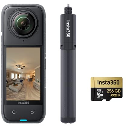 Insta360 X4 Virtuelle Touren-Bundle - 72 MP 360°-HDR-Fotos, Standard-Linsenschutz, 2290 mAh Akku, unterstützt Zillow, Floorfy, Realsee, Kuula, 3DVista, GoThru, OpenSpace, DroneDeploy & mehr