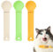 AOOTUERL Cat Feeding Spoon, 3 PCS Cat Strip Squeeze Feeder Supplies Dispenser for Cat Treats Cat Treat Spoon for Wet Food (Green Orange Beige)