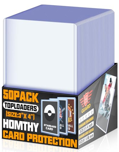 50-pack top loaders kortfodral, hårda plastfickor genomskinliga kortskydd, samlarkortfodral för baseball, sport, MTG, TCG och standardspelkort
