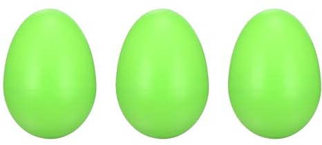 sourcing map 3 Pcs Egg Shakers, Plastic Musical Eggs Maracas Hand Percussion Instruments for DIY Painting Music Learning Easter Party Performance, Green