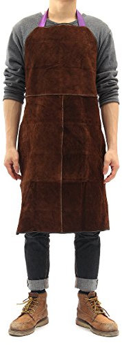MASUNN Schweißen Ausrüstung Schweißer Wärmedämmung Schutzschürze Kuh Leder 60X90Cm - Braun