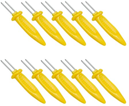 Cabilock 50piezas Brochetas De Maíz Para Barbacoa Unidades De Acero Inoxidable Diseño Antideslizante Para Asar Camping y Cocina