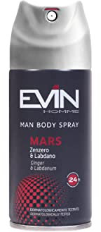 EVIN HOMME | Deodorante Uomo Spray, Fragranza Zenzero e Labdano, Durata 24h, 150 ml