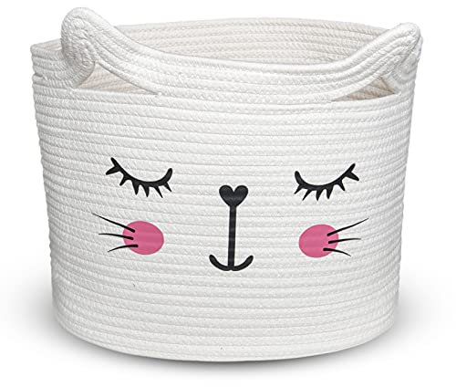 Bigepige Ceste Portagiochi Bambini Contenitori, Cesto Mobile Porta Giocattoli, Organizer Contenitore Giocattoli Baule Scatola Cesta Porta Giochi Bambini, Cesta Portabiancheria Sporca Corda Cotone