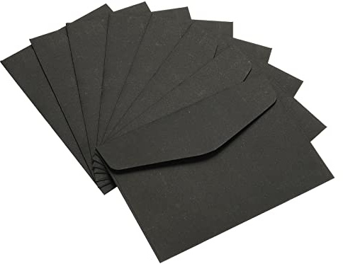 PATIKIL Mini buste, confezione da 100 pezzi di carta vuota piccoli oggetti di archiviazione per biglietti da visita per biglietti di auguri, festa di auguri, nero