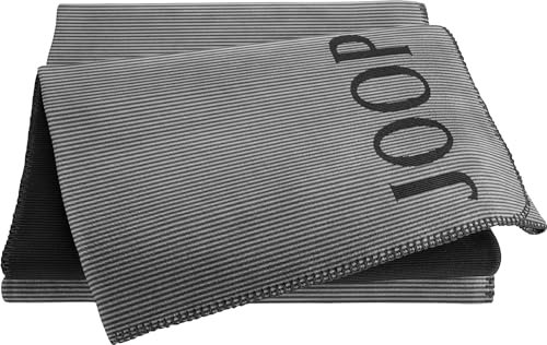Joop! Plaid Touch Baumwollmischung anthrazit/schwarz Größe 130x150 cm