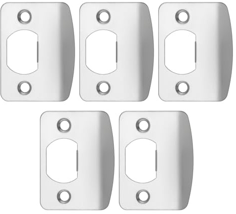 EMSea 5 Stück D-förmige Türriegel Schließblech Schließblech Schließplatte Edelstahl Schlagplatte Sicherheitsschloss Türschloss Schnalle Platte für Einsteckschloss Türriegel