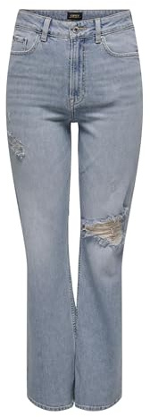 ONLY Women's Onlcamille Hw Wide Leg DNM Dcc04 Jeans, Light Medium Blue Denim, 30W x 30L