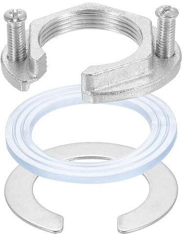 QUARKZMAN Tuerca de Bloqueo Hexagonal con Rosca Hembra de 1-1/4 (31 mm) de Acero Inoxidable 304 Tipo C con Junta Tipo C Juego de Herramientas de Fijación de Grifo para Cocina Baño