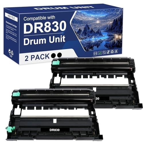 DR830 Drum Unit DR-830 Black 2-Pack Replacement for Brother DR830 DR 830 DR-830 HL-L2400D L2405W L2460DW L2460DWXL L2865DW L2480DW DCP-L2640DW MFC-L2807DW L2820DW L2820DWXL Printer (Not Toner)