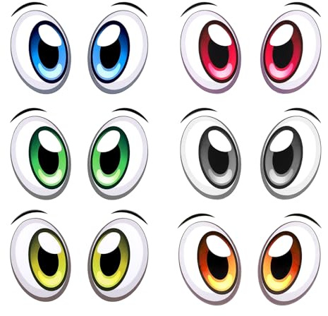 APOMOONS 6 par självhäftande ögonklistermärken för dammsugare, robotklippare, sopmaskiner och soptunna, vattentäta ögon