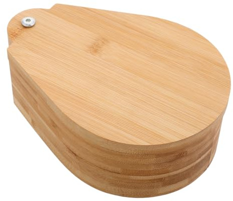 UKCOCO Contenedores De Sal Para Encimera De Bambú De Tres Caja De Especias Con Tapa Giratoria Para Cocina Barra De Cócteles Organizador De Azúcar y Sal Madera