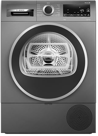 Bosch WQG243DRII Serie 6 Asciugatrice a pompa di calore, 9 kg, Classe energetica C, Sensori di asciugatura intelligenti, Filtro semplice da pulire, Opzione mezzo carico, Bianco, 60 Cm