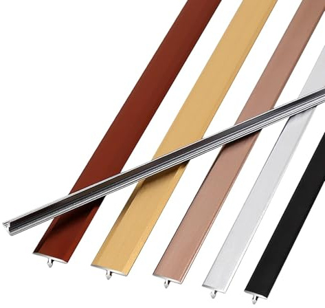 Kakelprofil, 100 cm T-profil, 3-delat aluminiumgolv, övergångsremsa för väggpanel, kan skäras till väggpanel, Divi-remsa