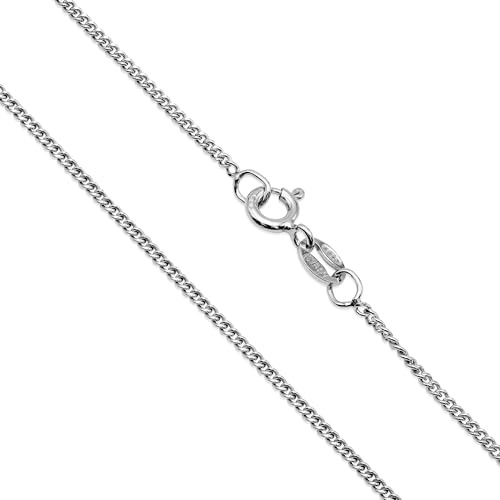 Aka Gioielli® - Collana Donna Uomo in Argento Sterling 925 Rodiato - Catenina Maglia Grumetta 1.3 mm - lunga 40 cm