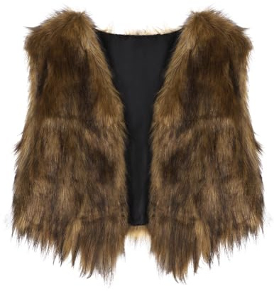 haozaikeji Women Faux Fur Short Vest Warm Fluffy Sleeveless Open Front Fur Jacket Coats V-neck Lightweight Cozy Winter Ladies Waistcoat Soft Comfortable Solid Color Fashion Winter Outwear Plush Tops