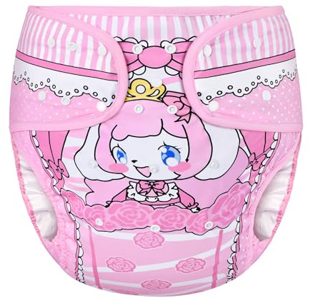 LittleForBig Washable Adjustable Reusable Waterproof Cloth Adult Diaper Wrap Cover - Little Beauty Pink M