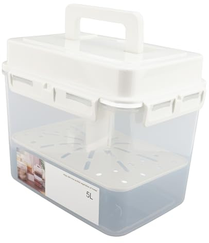 Kimchi - Contenitore per crauti da 5 l, con coperchio interno sigillato sottovuoto, manico portatile, sicuro per crauti, fermentazione sottaceti