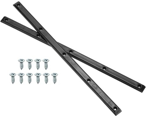 PATIKIL 1 Pair Rib Bones Rails, Stable and Flexible Skateboard Rails for Deck with Screws Reduce Friction for Long Board Skateboard(Black)