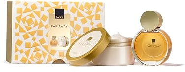 AVON Set de Regalo Far Away Eau de Parfum y Manteca Corporal | Perfume de Mujer de Larga Duración | Fragancia Oriental, Floral y Femenina con Vainilla y Sándalo | 50 ml + 200 ml