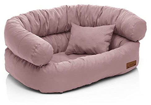 Juelle Grand Lit pour Chien - Canapé pour Grands Chiens, Housse Amovible, Lavable en Machine, Lit Duveteux, Santi S-XXL Fauteuil pour Chien (Taille : XL - 120x85cm, Rose Poudre Foncé)