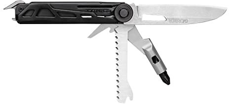 Gerber Taschenmesser mit 8 Funktionen, Multitool mit glatter Klinge, Schraubendreher mit Wechselbit, ArmBar Trade, Grau, Edelstahl/Aluminium, 1064411