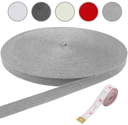 45m 1.5mm Bias Binding Tape, Cotton Bias Binding Tapes for Sewing for Sewing Dressmaking Alterations Craft Apron (Dark Grey)