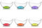 Vienberg Paquete de 6 cuencos de cristal coloridos, 215 ml, estilo bohemio, ideal para ensaladas, cereales, postres, lavavajillas y microondas, fabricado en Alemania
