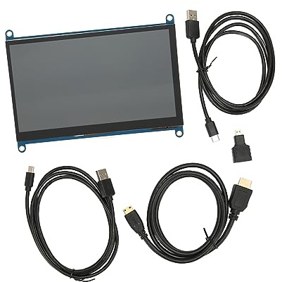 Yunseity Pantalla Táctil Capatizante, 1024x600 400nits Brillo Altavoz Doble -tefrecher -Touchscreen Display para para TV (Pantalla de visualización con Cable)
