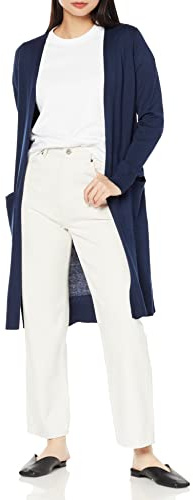 Amazon Essentials Women's Lightweight Longer Length Open-Front Long-Sleeve Cardigan Sweater, Navy, XX-Large