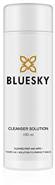 Bluesky Nail Cleanser and Gel Wipe Off Solution 100ml - Pure Isopropyl Alcohol Nail Prep - Removes Sticky Tacky Layer from Gel Polish - Professional Gel Nail Cleanser for Home Use