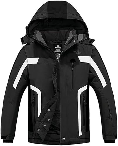 Wantdo Chaqueta de Esquí Snowboard Exteriores Abrigo Aislada con Vellón Invierno Parka de Monta?a de Senderismo Deportiva Chaqueta Impermeable a Prueba de Viento para Hombre Gris Oscuro M