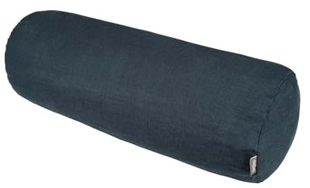 beties Leinen Nackenrollen Bezug ca. 15x40 cm 100% Leinen Stone-Washed Nackenkissen Bezug mit Reißverschluss (tiefsee-blau)