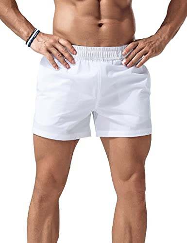 Hombre Corriendo Pantalones Cortos Deportivos 5 Culturismo Blanco L