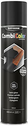 Rust-Oleum CombiColor Original Spray - Einschichtig für Metallschutz direkt auf Rost, Grundierung und Deckschicht in einem - 400ml (Schwarz Seidenglanz RAL9005)