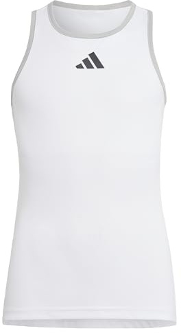 adidas Bambina Club Tank Top, White, 13-14 Years