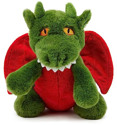 Zappi Co Ultramjuk grön drake plyschleksak (21 cm höjd) – 100 % återvunnen, miljövänlig, present till nyfödda, realistisk verklighetstrogen