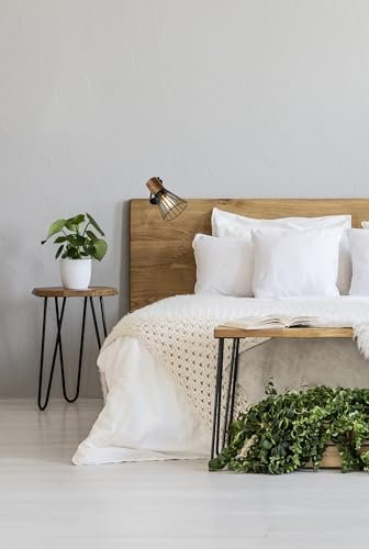 Lightbox Lámpara de pinza decorativa retro 15 cm de altura - foco de sobremesa con interruptor y cabezal orientable - E14, máx. 28 W - de metal/plástico - en madera oscura/negro mate